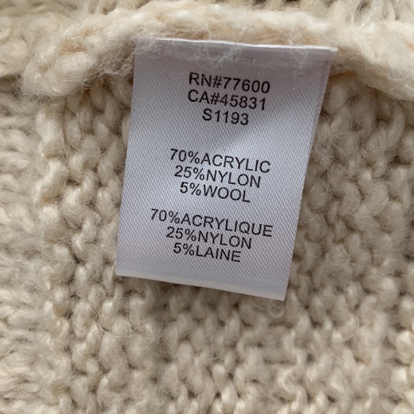 Saltwater Luxe Cream Fringe Boho Open Front Cardigan size L - Picture 4 of 7